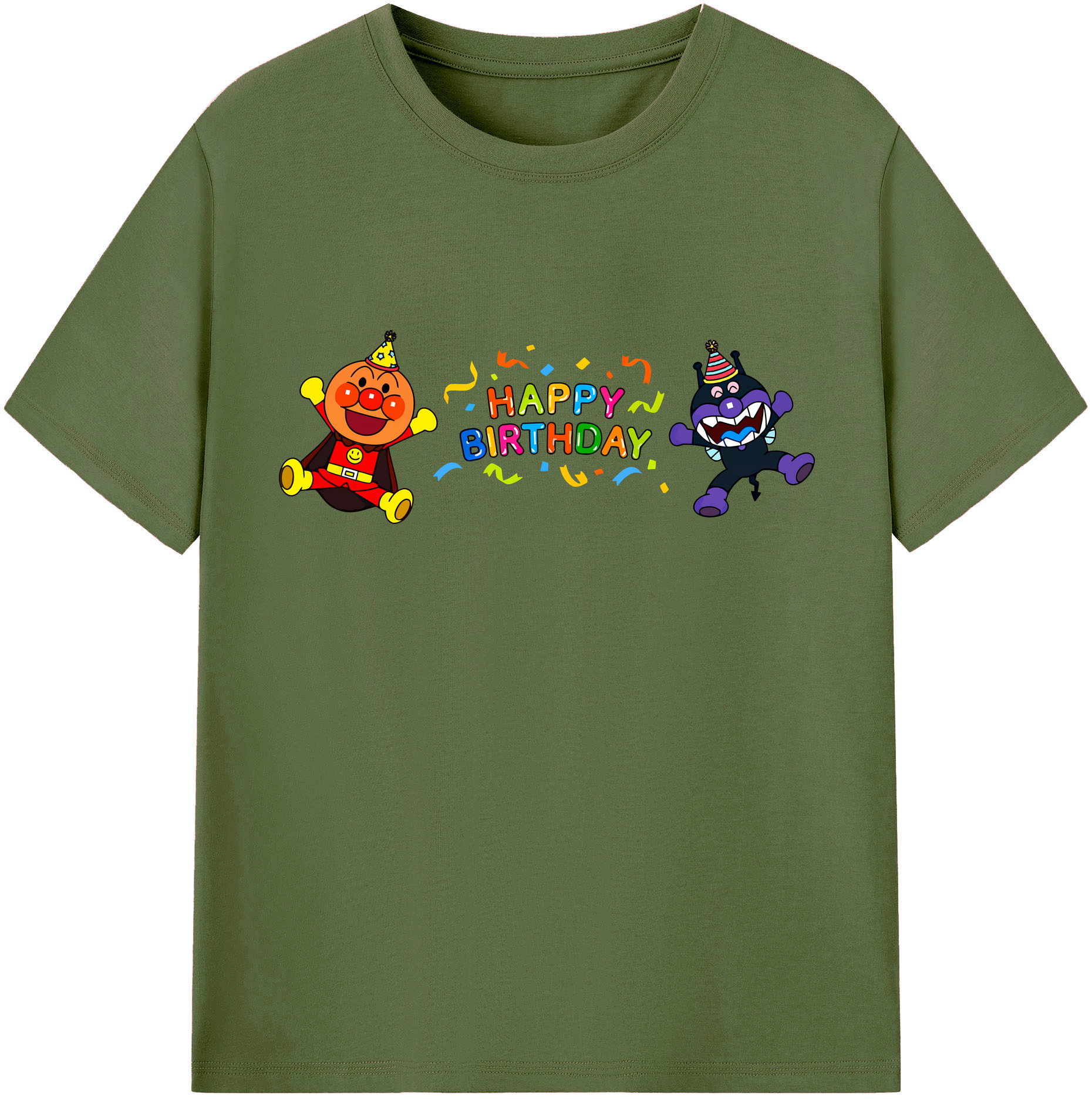 （画像用） アンパンマン Anpanman 綿100％半袖Tシャツ（フロントプリント）